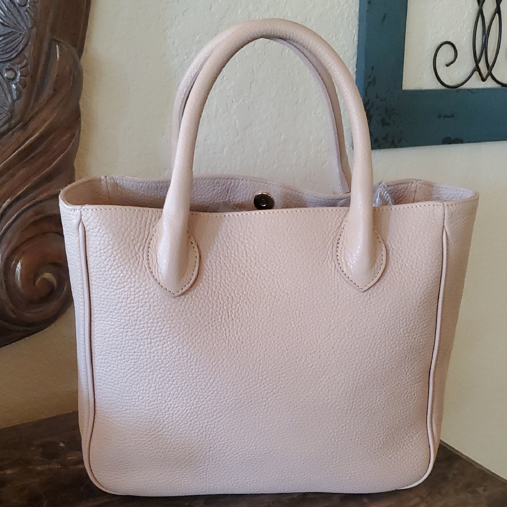 Mark & Graham Pale Blush Leather Tote